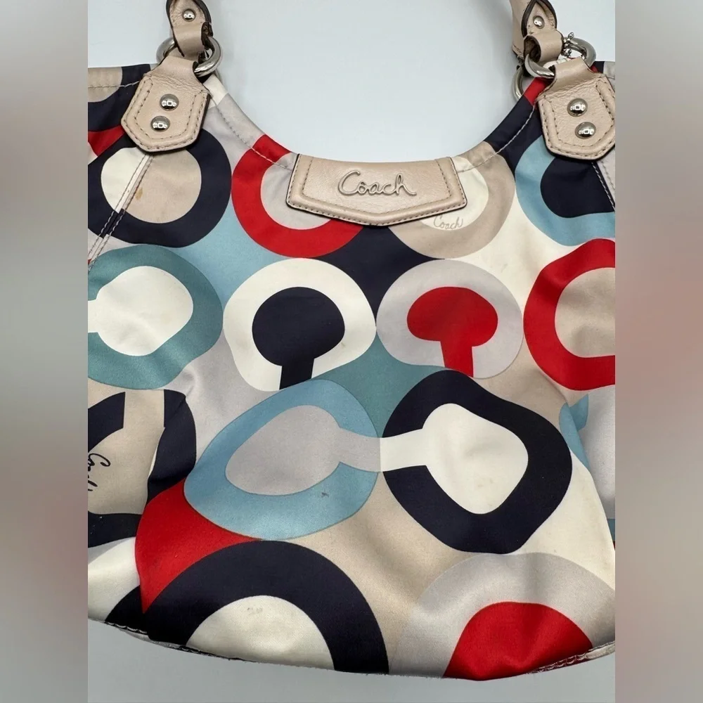 Coach Ashley Op Art Scarf Satchel / Shoulder Bag | Good Used Condition